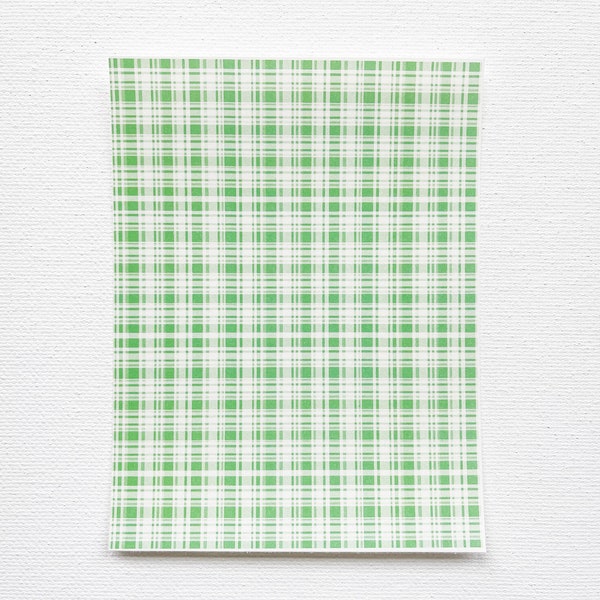 Green Plaid Pattern Transfer Sheet for Polymer Clay, Sping Design, Saint Patrick's Day Transfer Paper, Wash Off Polymer Clay Transfer Sheet