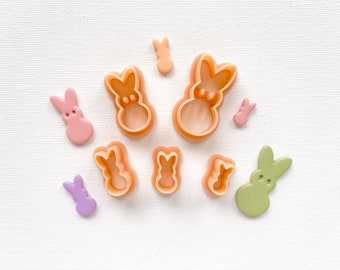 Easter Bunny Polymer Clay Cutter Set, Rabbit Cutter for Polymer Clay, Animal Pet Cutter, Spring Polymer Clay Cutter, Peep Bunny Clay Cutter