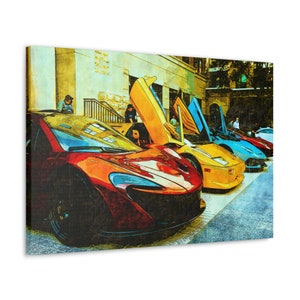Supercar Canvas Print McLaren P1 Bugatti Lamborghini Wall Art Poster