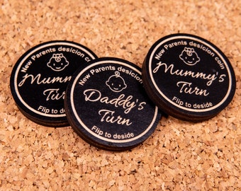 Personalized Decision Flip Coin, Gift For New Parents, Custom Name Couples Flip Coin