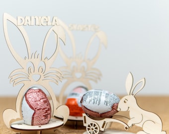 Bunny Easter Egg Stand: Laser Cut Plywood Easter Decor