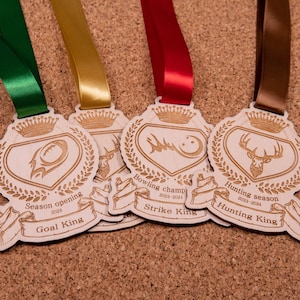 Personalized Wooden Medal, Custom Sport Medals for Football Basketball Bowling Darts Rugby Logo Medal