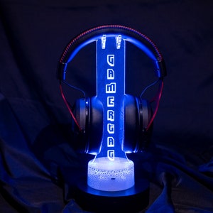 Personalized RGB Headphone Stand Holder Gamer tag