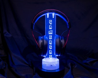 Gepersonaliseerde RGB-koptelefoonstandaardhouder gamertag