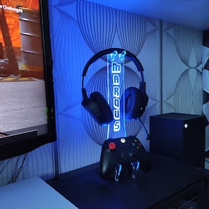 Personalized Headphone and Controller Stand Birthday Gift for Gamer