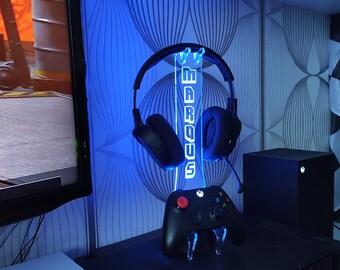 Personalized Headphone and Controller Stand Birthday Gift for Gamer