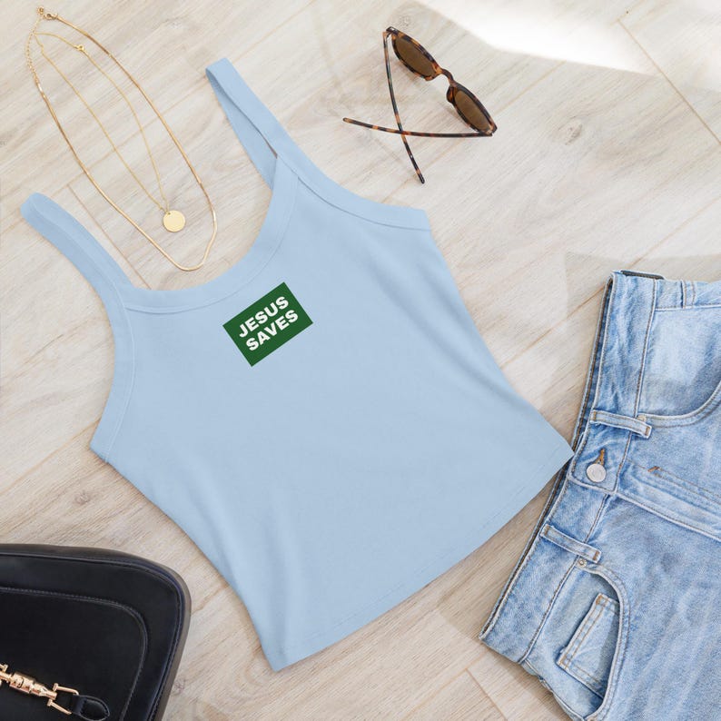 Jesus Saves | Daily Drills | Christian Tank Top | Spaghetti Strap | Trendy Shirt Minimalist Gift Tank Faith Jesus | Teen aesthetic preppy
