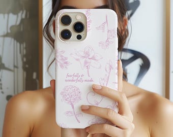 Floral Christian Phone Case | Psalm 139 Scripture Design