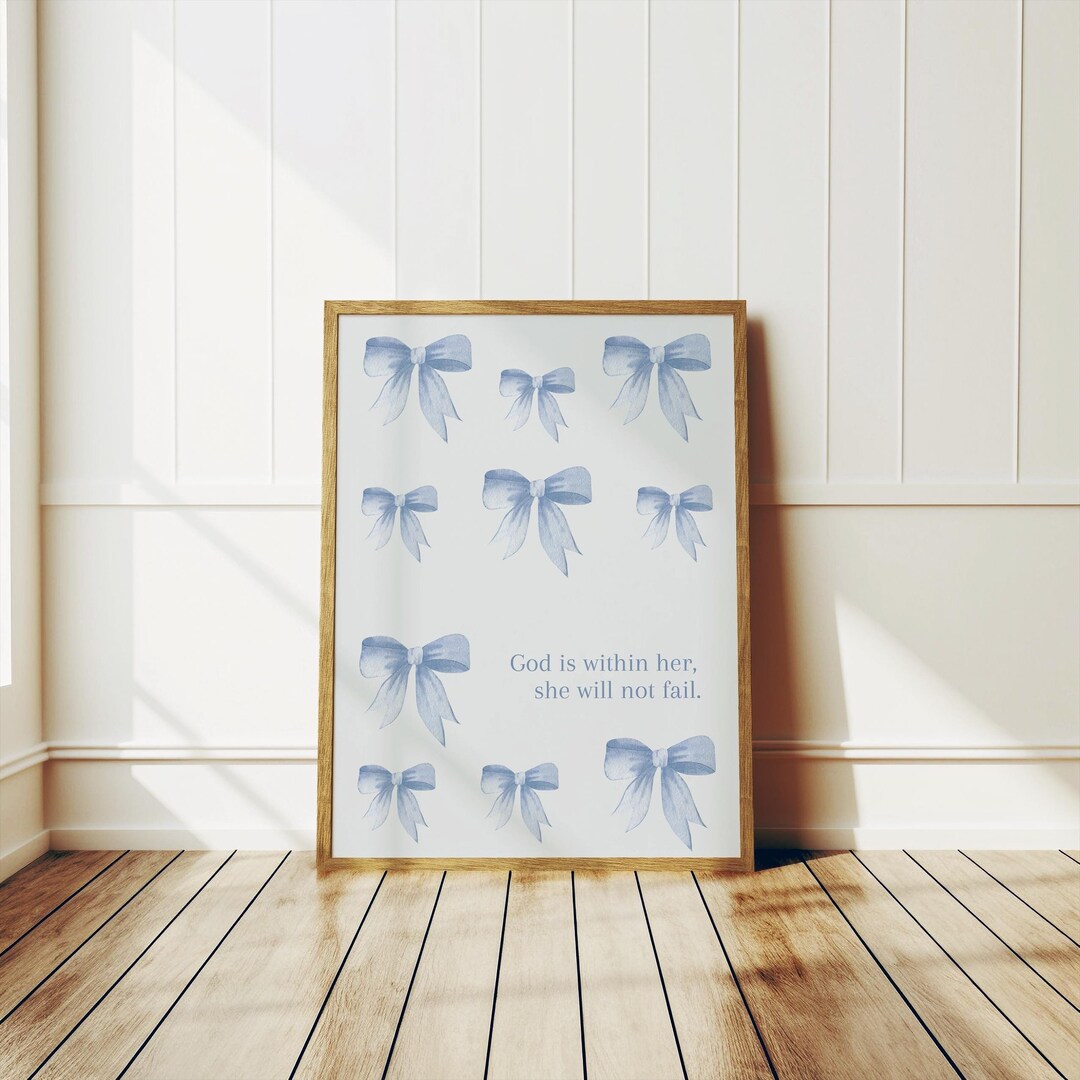Tableau Chrétien Toile Bleu Et Gris – Citation "Bénir" – Décoration Murale 40x20 Pouces