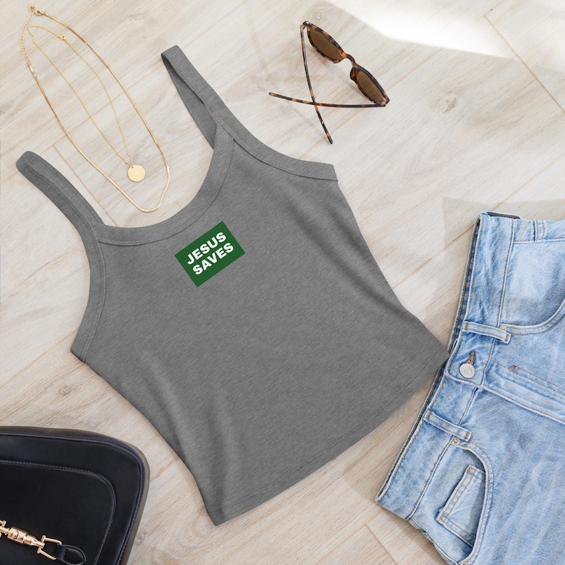 Jesus Saves | Daily Drills | Christian Tank Top | Spaghetti Strap | Trendy Shirt Minimalist Gift Tank Faith Jesus | Teen aesthetic preppy