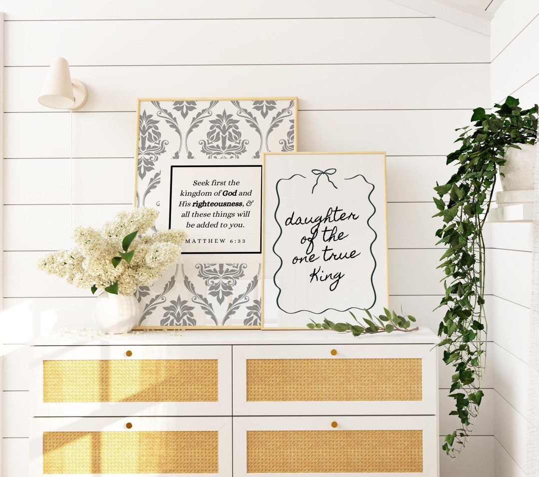 Christian Scripture Wall Art Prints | Modern Black and White (digital ...