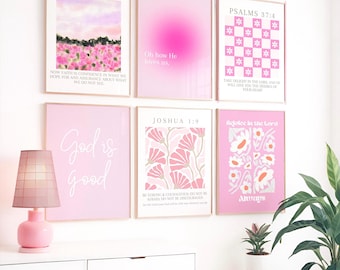Physisches Poster | Pink Kollektion | Christliche Wandkunst | Bibel Vers Wandkunst | Minimalistische moderne christliche Wandkunst | Ungerahmter Druck