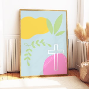 Blue Abstract | Digital Download | Christian Wall Art | Printable | Preppy Wall Art | Blue Minimalistic Christian Poster | Decor for bedroom