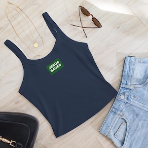 Jesus Saves | Daily Drills | Christian Tank Top | Spaghetti Strap | Trendy Shirt Minimalist Gift Tank Faith Jesus | Teen aesthetic preppy
