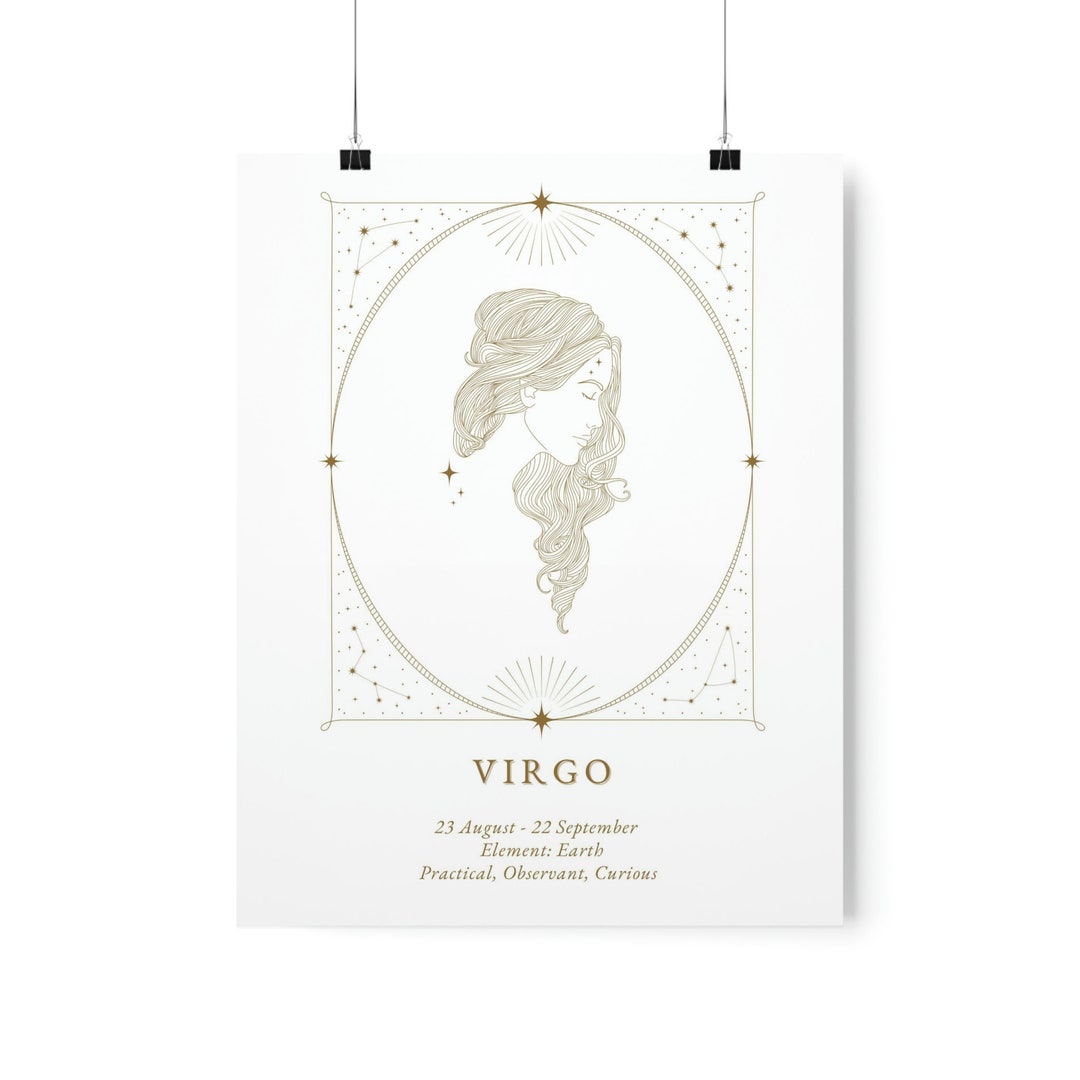 Zodiac Wall Art VIRGO Etsy