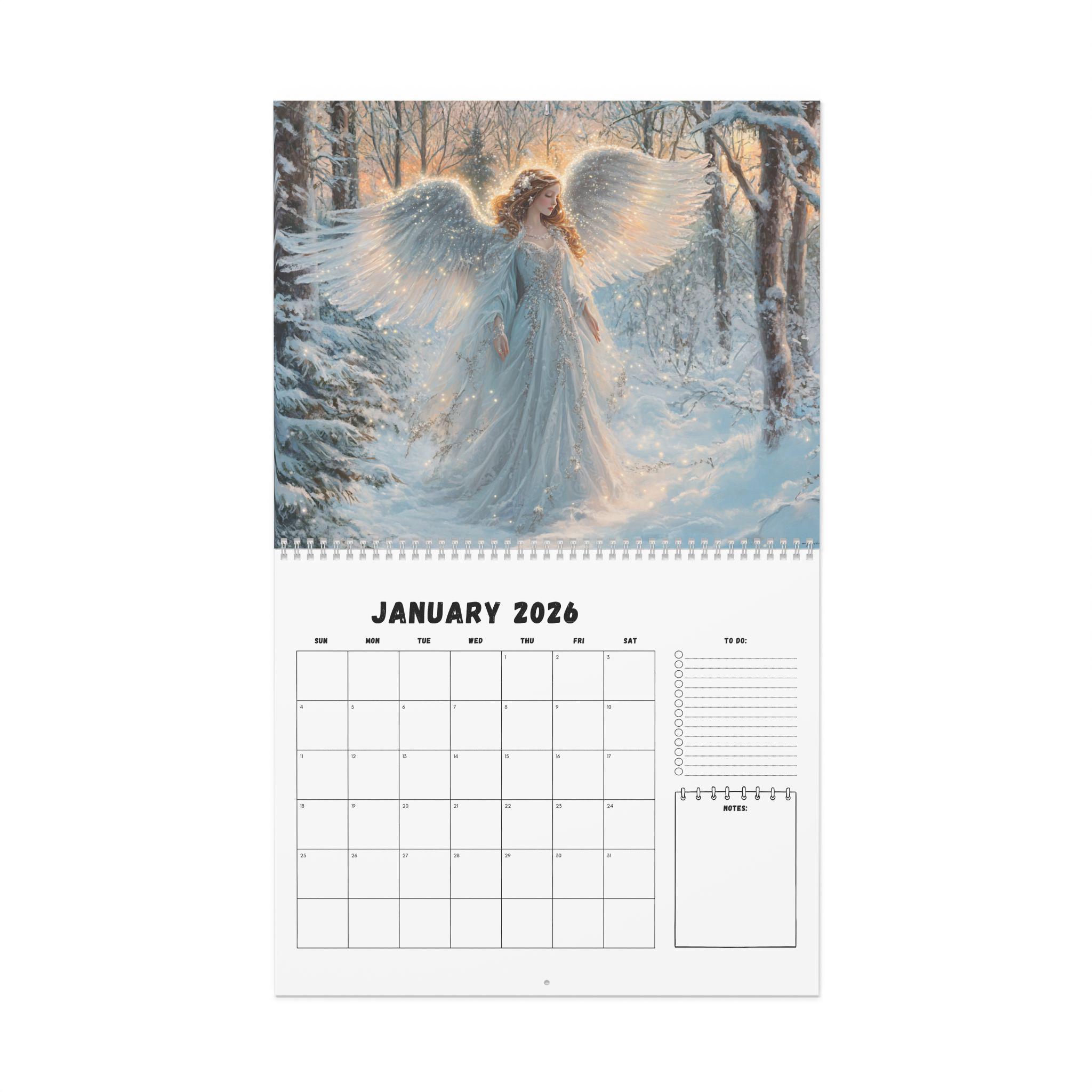Angel-themed 2026 Wall Calendar, Mystical Angel Artwork Monthly Designs ...