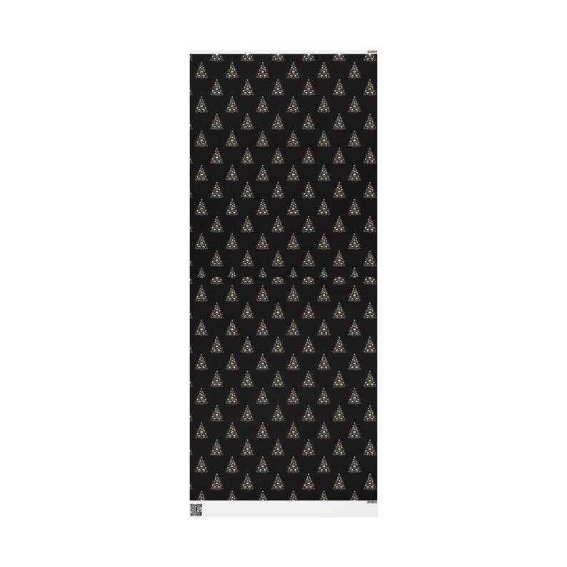 Gothic Wrapping Paper, Skulls on a Christmas Tree, Alternative Gift Wrap - Black Paper With Bone White Tree & Skulls, Elegant, Edgy Paper image 9