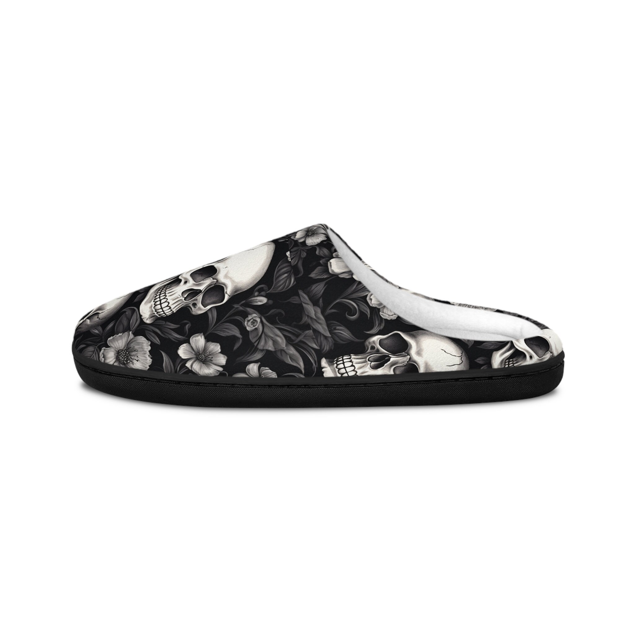 Women's Skull Slippers! Indoor Slippers With a Black and