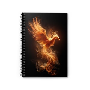 Phoenix Spiral Notebook: Flame Design Journal, Motivational Firebird