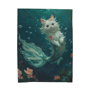 Mermaid top cat blanket
