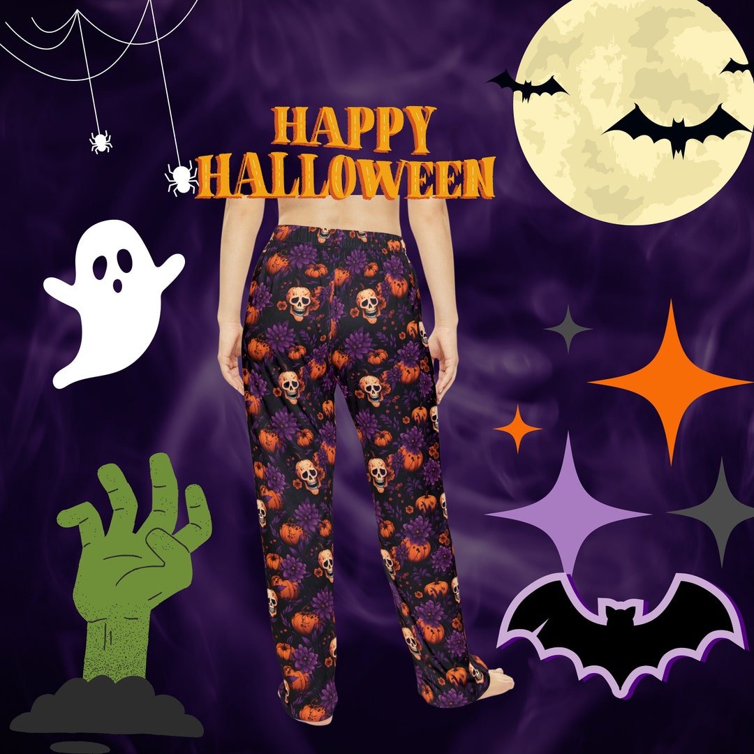 Halloween PJ Pants Pajama Pants With Skulls XS to 5XL. Etsy