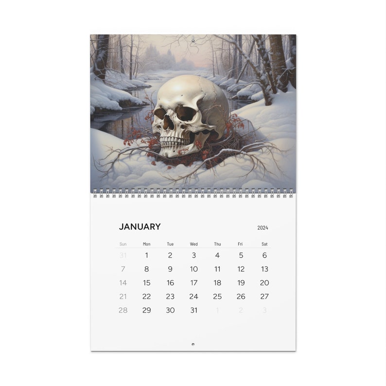 Skull Calendar 2024 Wall Calendar, Skulls, Gothic, Cool Calendar.new