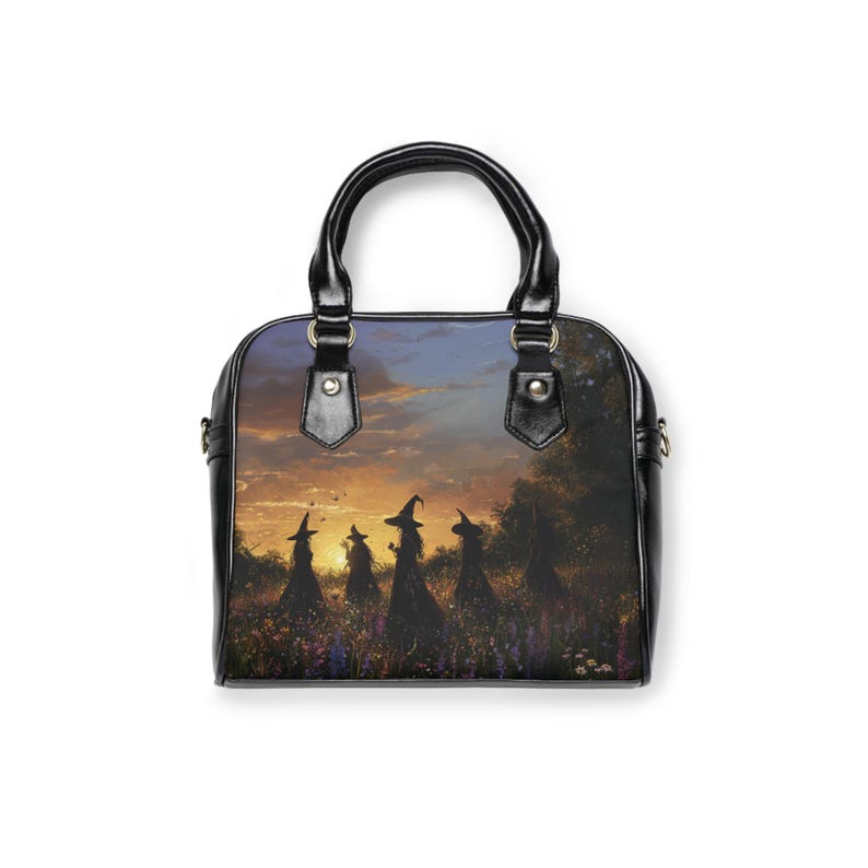 Witchy Purse Black Faux Leather Shoulder Handbag. Witches, Witchycore