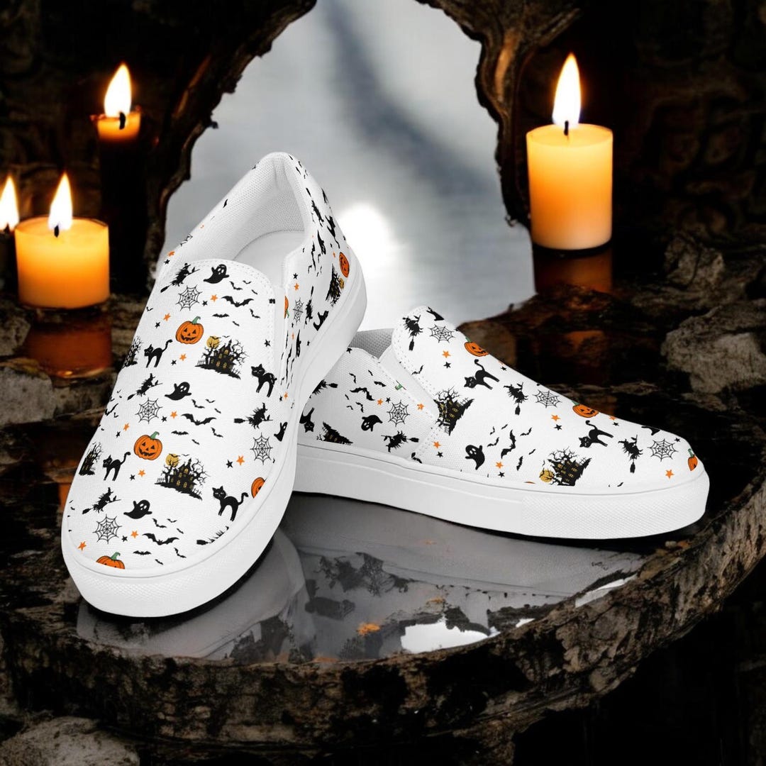 ¡Zapatos de Halloween! Zapatos de lona sin cordones para mujer