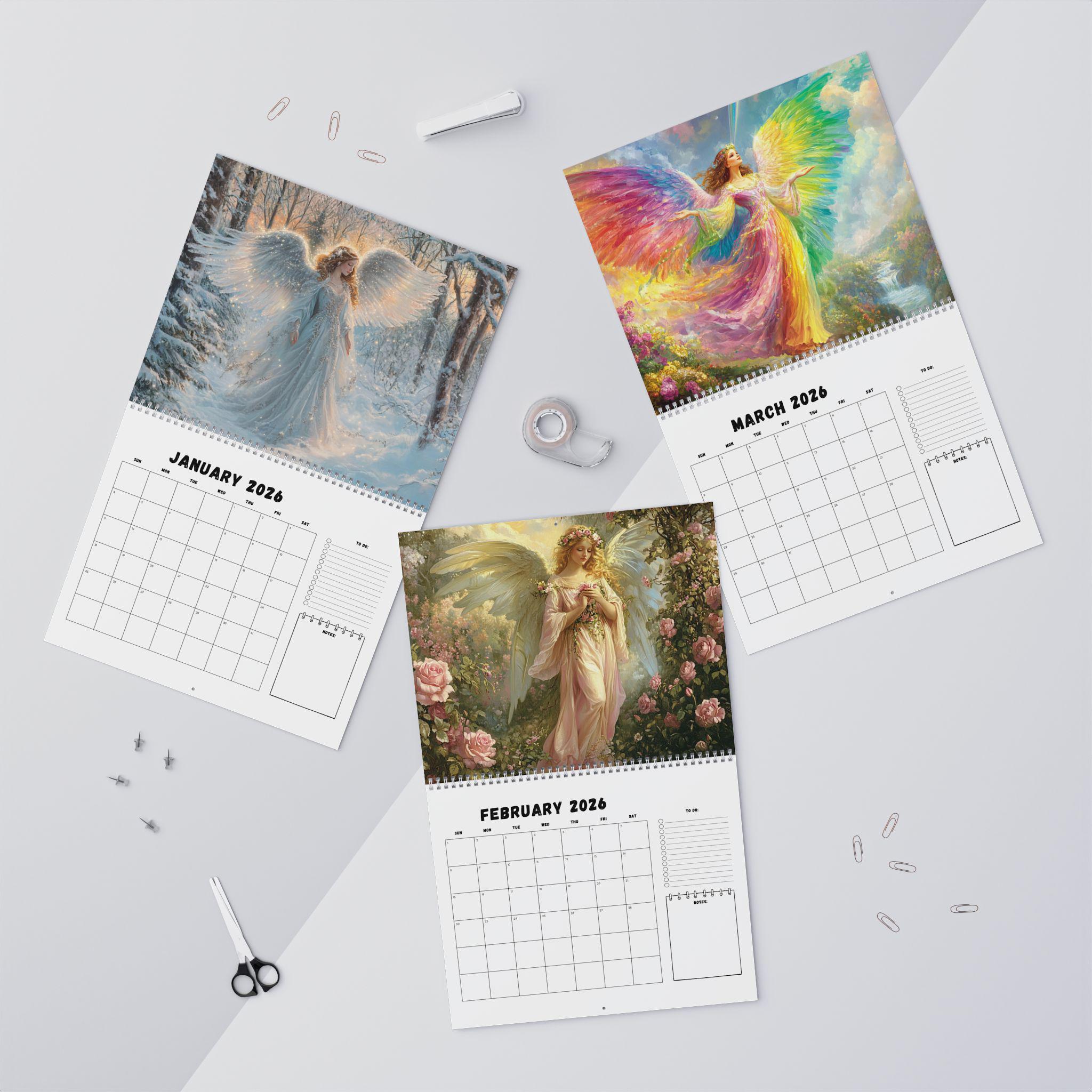 Angel-themed 2026 Wall Calendar, Mystical Angel Artwork Monthly Designs ...