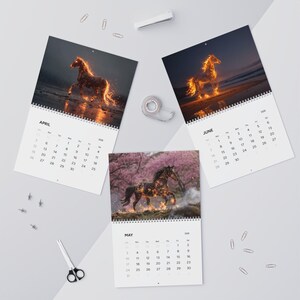 Wandkalender Feuerpferd, 2026 Wandkalender, Jahr des Feuerpferdes, Fantasy Pferde, mystische Western, Feuerpferde Bild 5