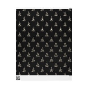 Gothic Wrapping Paper, Skulls on a Christmas Tree, Alternative Gift Wrap - Black Paper With Bone White Tree & Skulls, Elegant, Edgy Paper image 8