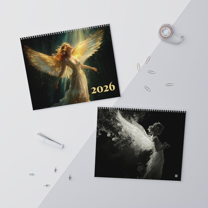 Angel-themed 2026 Wall Calendar, Mystical Angel Artwork Monthly Designs ...