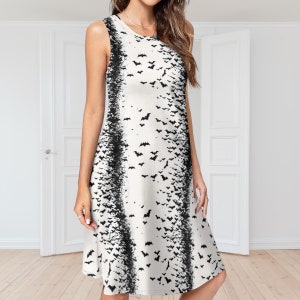 Robe chauve-souris !  Essaim de chauves-souris, sorcière, robe débardeur effrayante avec poches.  Jolie robe décontractée pour femmes et filles. Du XXS au 4XL !  Robe gothique amusante !