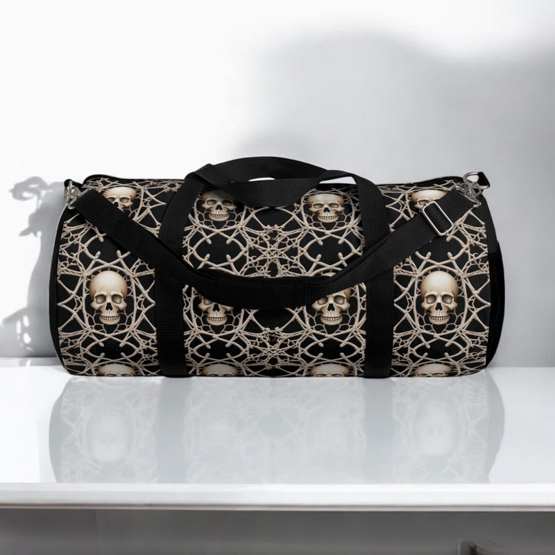 Skull Embroidered Travel Duffle Bag main image 1