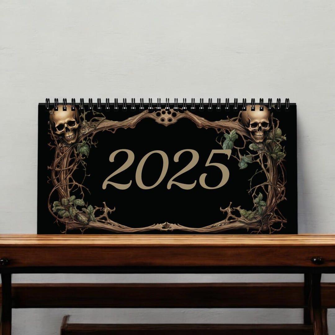 2025 Skull Calendar! Gothic Desk Calendar.10