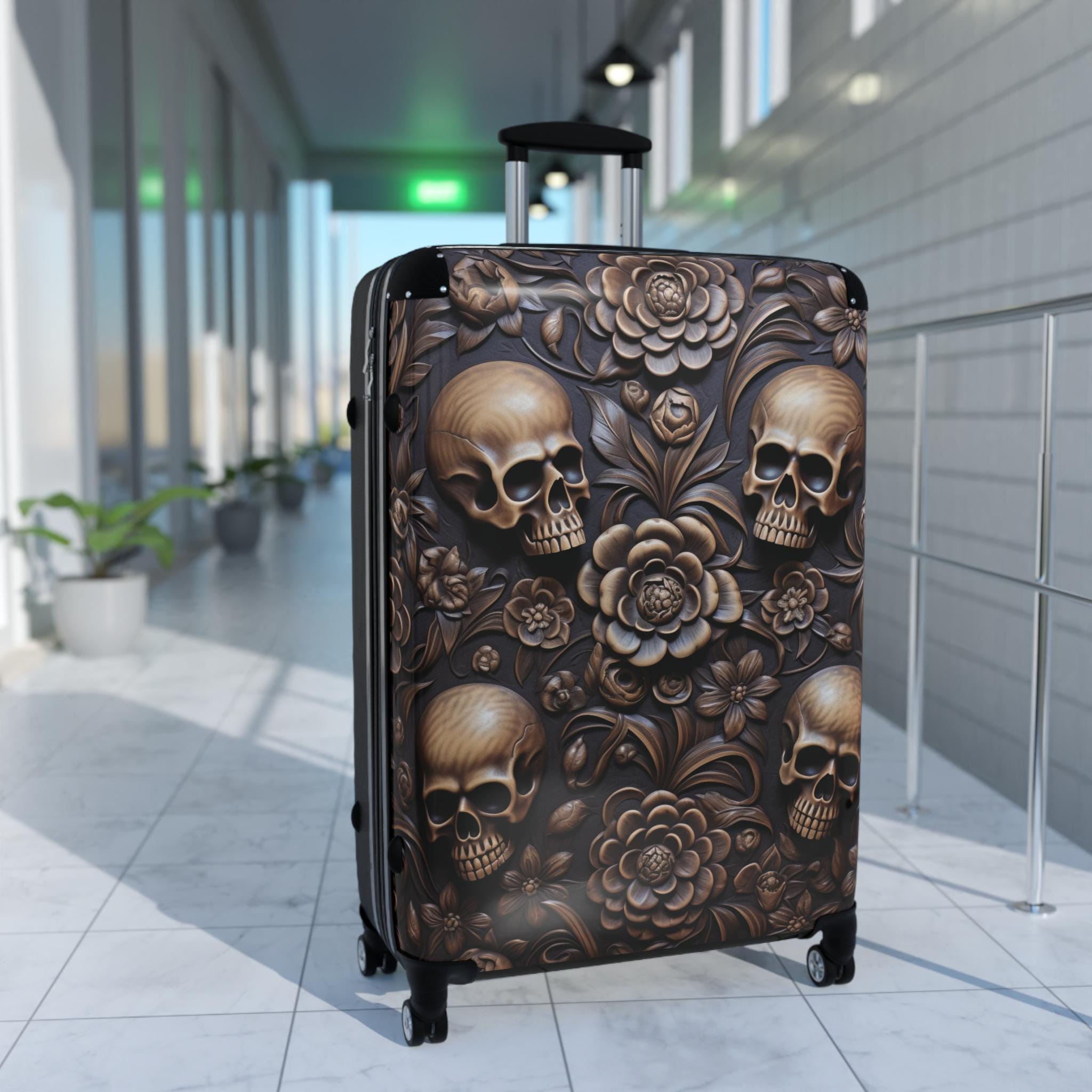 it luggage skulls embossed hardside