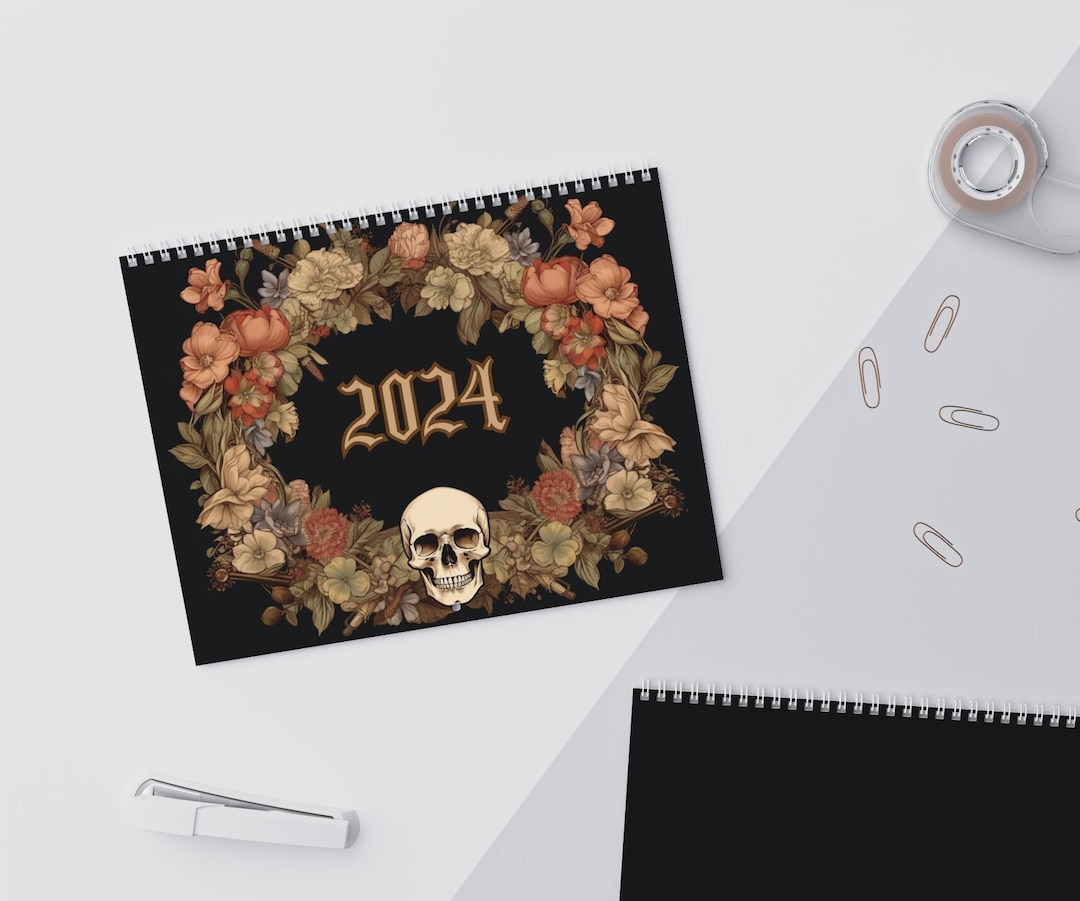 Skull Calendar 2024 Wall Calendar, Skulls, Gothic, Cool Calendar.new