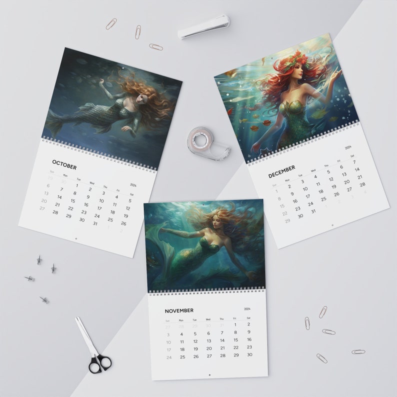 Mermaid Calendar 2024 Stunning, Mystical Mermaids 12 Month Calendar
