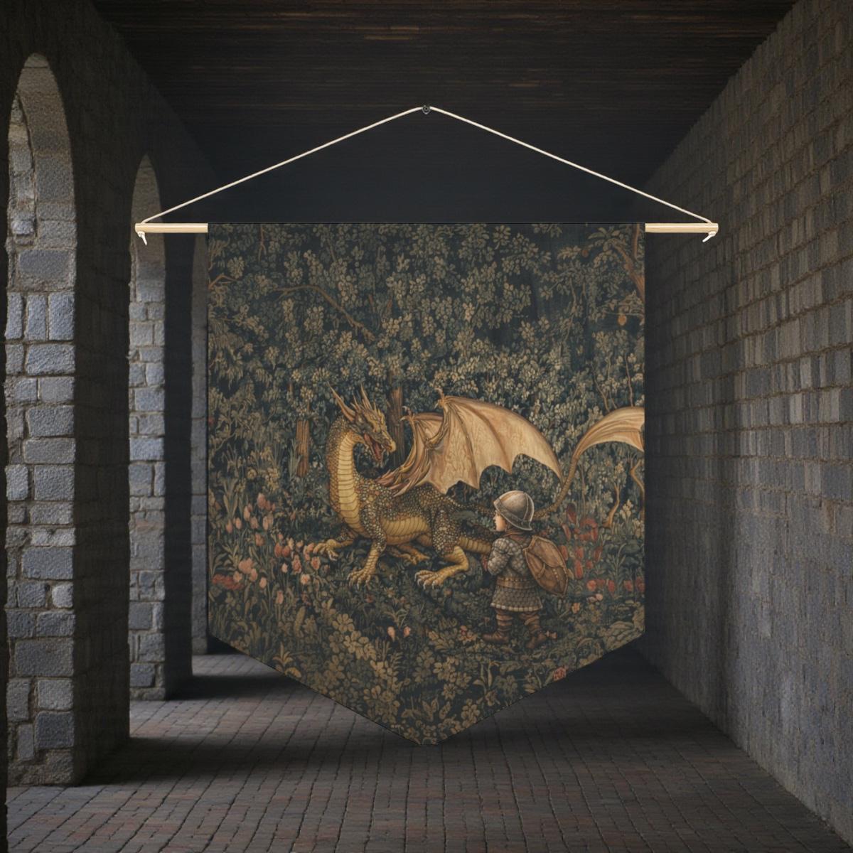 Dragon and Boy Knight Wall Hanging, Fantasy Kids Room Decor, Storybook ...