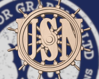 US Military Ship Wheel 3D STL Model for CNC Routers & 3D Printers