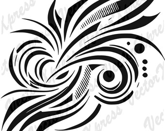 Abstract Design Cut Files 06: Vector Silhouette Graphic, Multiple Formats, High-Quality