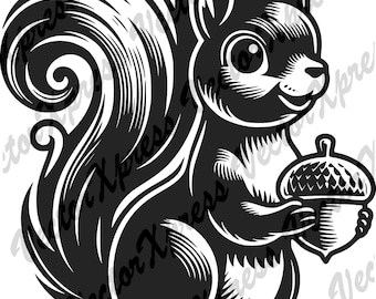 Squirrel Silhouette Cut Files: Vector Graphic, Multiple Formats, High-Quality