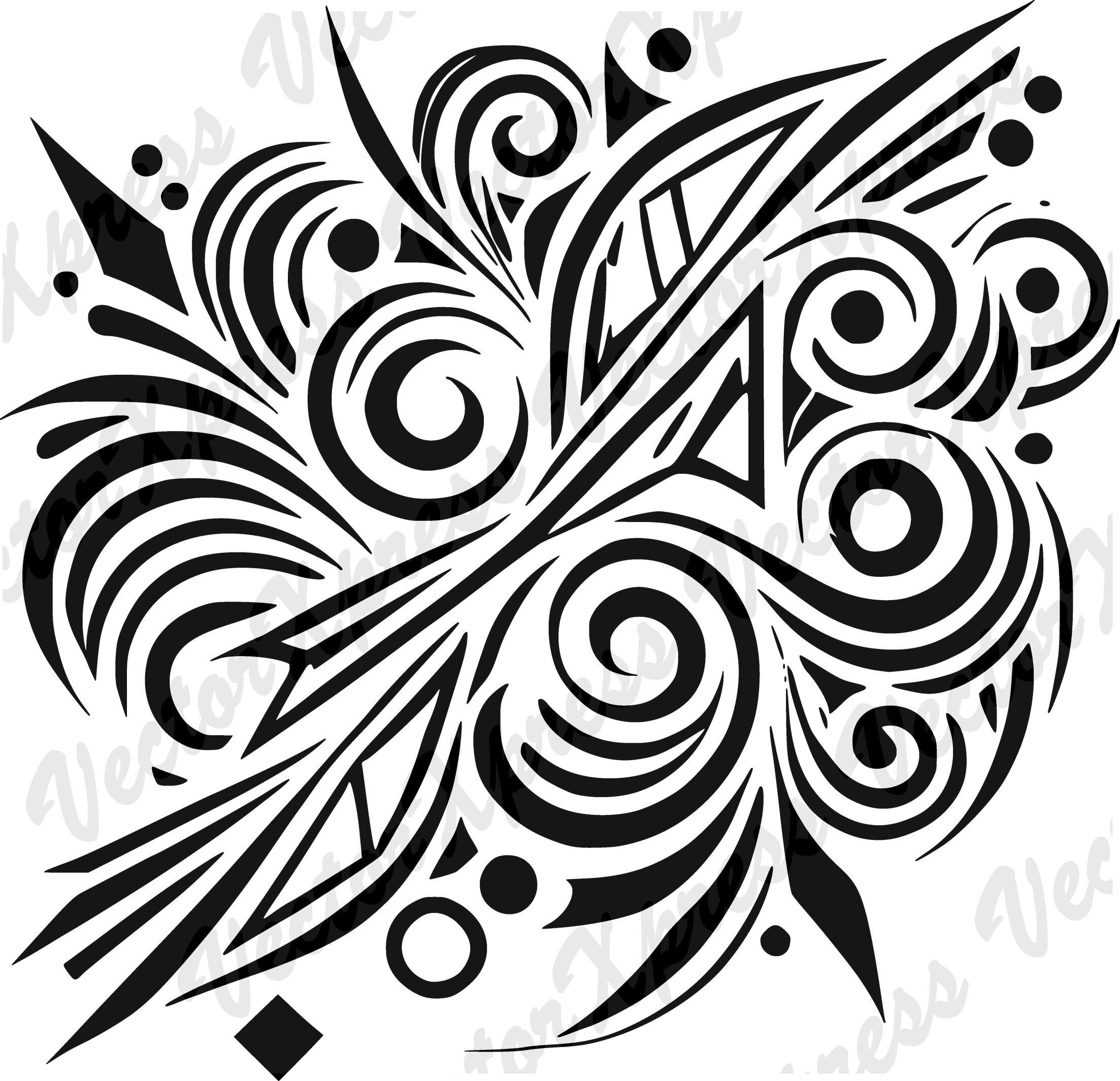Abstract Design Cut Files 04: Vector Silhouette Graphic, Multiple ...