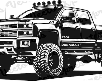 Truck 2500 4X4 Cut Files: Vector Graphic, Multiple Formats, High-Quality