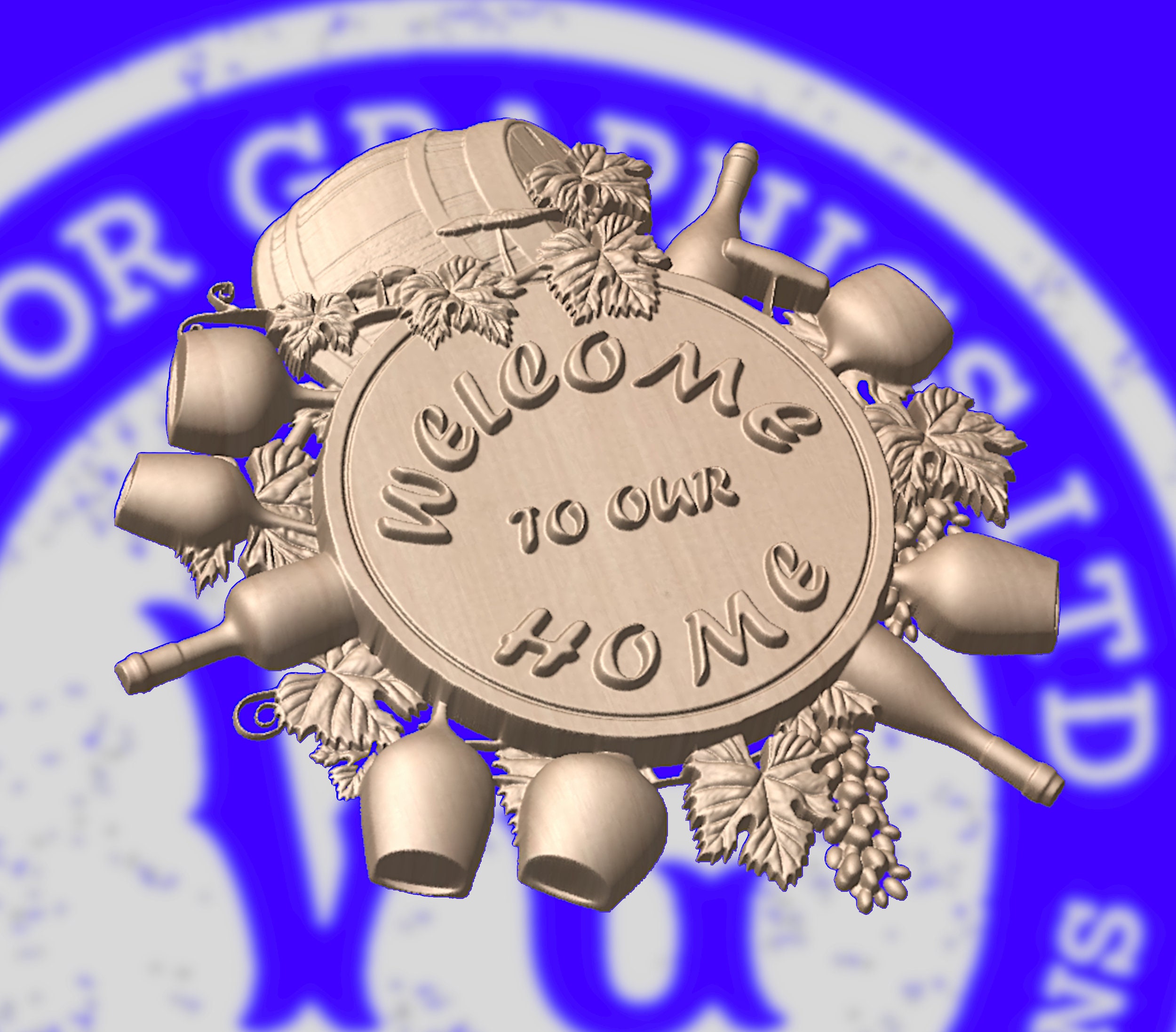 Wine Barrel Welcome Sign 3D STL Model for CNC Routers & 3D Printers - Etsy