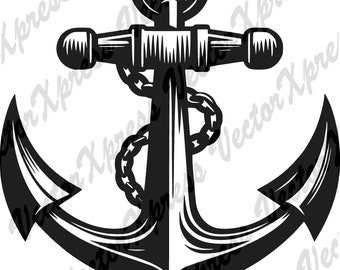 Ship Anchor Cut Files: Vector Graphic, Multiple Formats, High-Quality