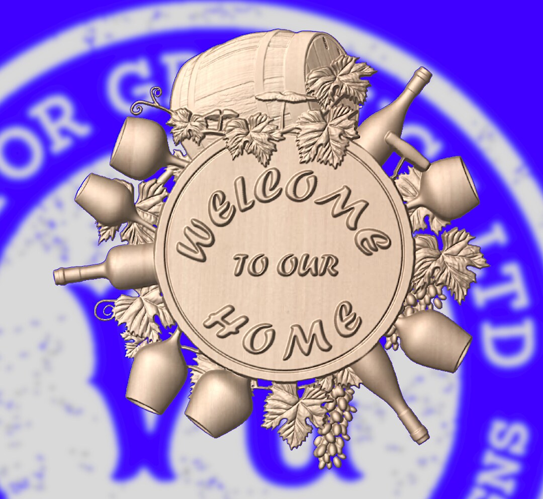 Wine Barrel Welcome Sign 3D STL Model for CNC Routers & 3D Printers - Etsy