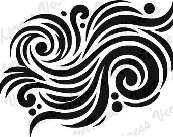 Abstract Design Cut Files 03: Vector Silhouette Graphic, Multiple Formats, High-Quality