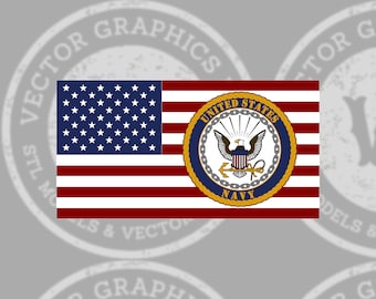 US Military Flag Vector Cut File for CNC Routers, Lasers, Cricut, Sublimation