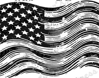 United States Worn Wavy Flag | Vector Cut File for CNC Routers, Lasers, Plasma, Sublimation